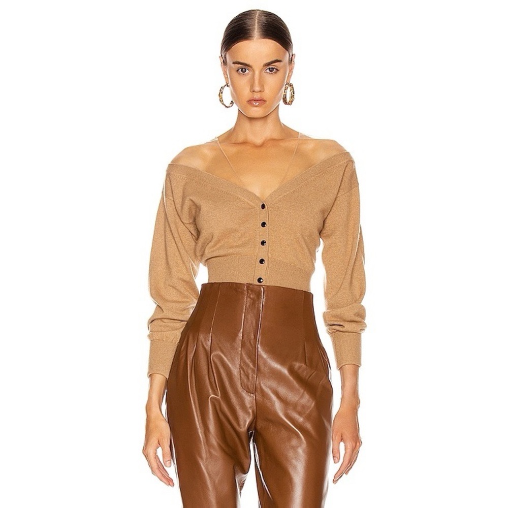 Cashmere fitted cropped cardigan